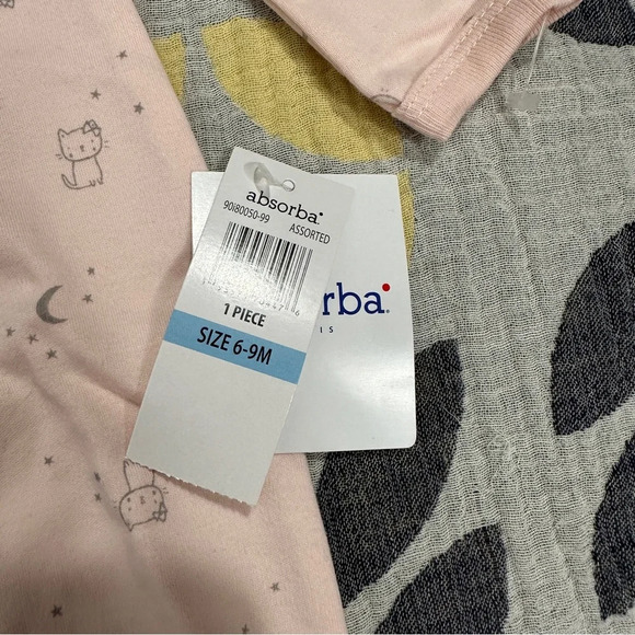 Two new with tags Absorba 6-9 mo one piece sleepers/rompers. Pinks. 100% cotton - Picture 4 of 13